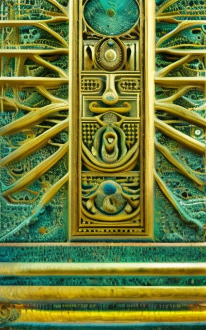 an intricate cloud system is shaping the figure of the spirit of the aethyr himself, he is a wanderer walking with his luggage, male, scintillating intelligence,dominant pale yellow, sky blue, blue emerald green and emerald flecked gold color tonality, fractal, brilliant colours, masterpiece, highly detailed, 4k resolution, 3d modelling, digital art, Caravaggio art