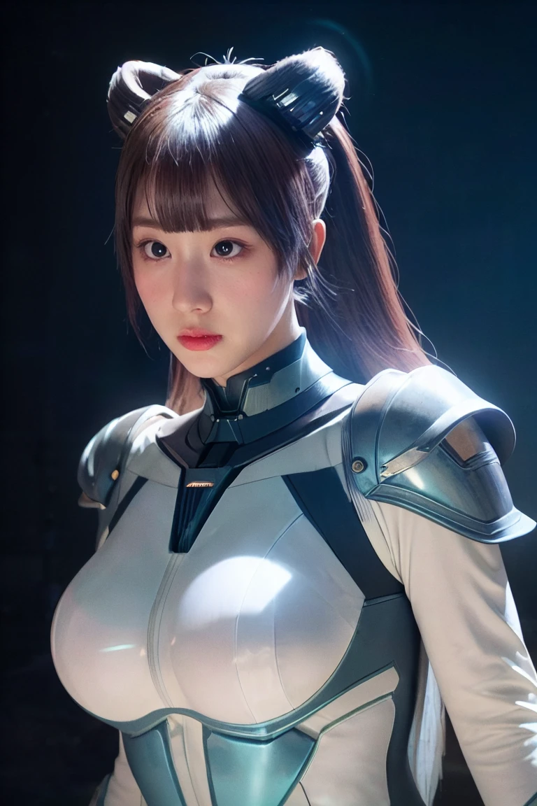 upper body,solo,[:(black background:1.5):90],Gradient background,1mechanical girl,(1kaijin:1.2),curvy,lights on armor,mecha headglass,Luminous Arms,laser eyes,expressionless,glowing skin,dynamic angle,
colorful,outline,hdr,ray tracing,nvidia rtx,subsurface scattering,pbr texturing,post-processing,anisotropic filtering,depth of field,maximum clarity and sharpness,16k raw,luminescent particles,cinematic lighting,lens flare,dramatic_shadow,fantasy,chromatic aberration, intricate details,ultra high res,photorealistic,dramatic lighting,sangonomiya kokomi