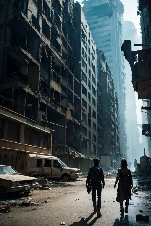 Highest quality、A ruined futuristic city、dim、Surrealism