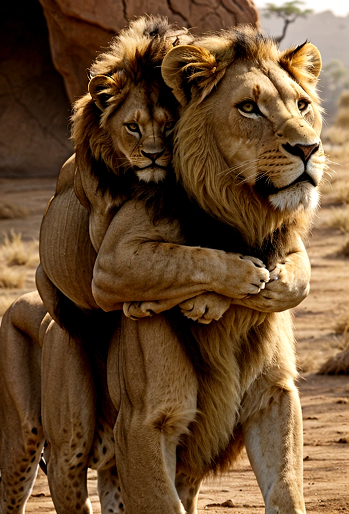 lion king hugs lioness