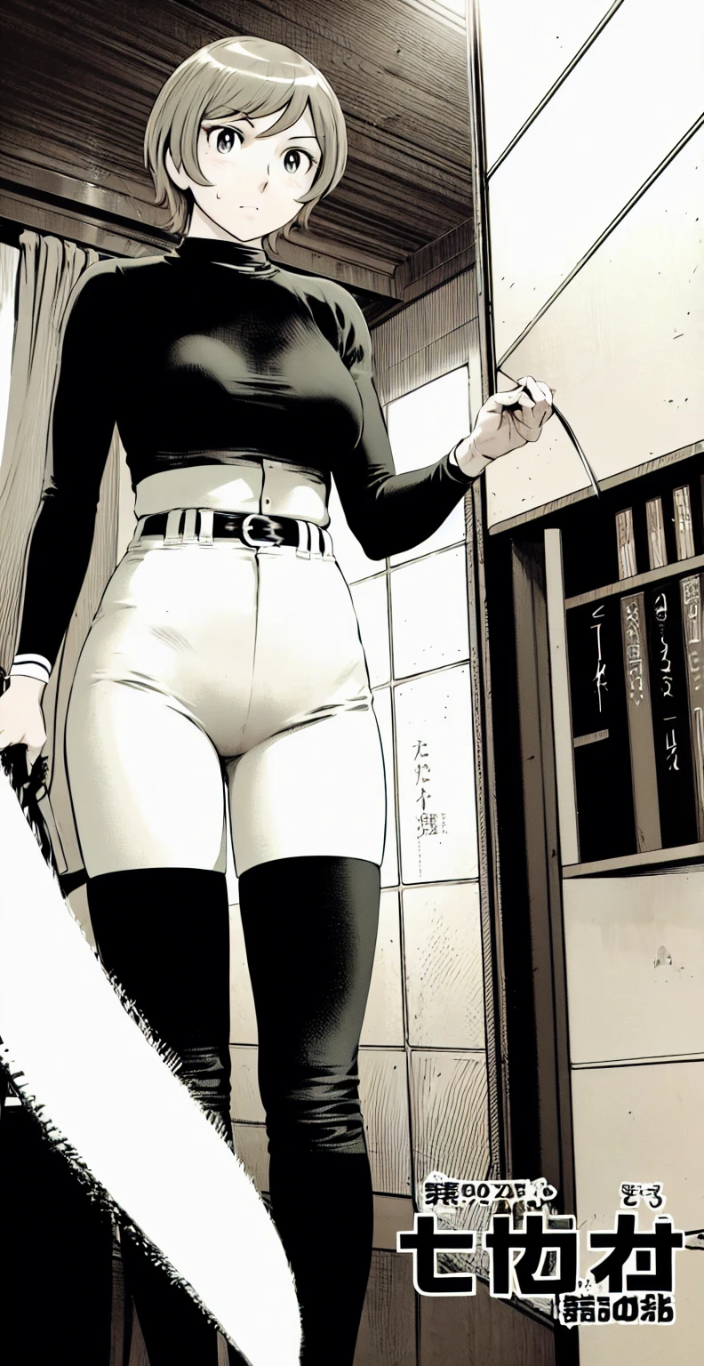 (野球uniform:1.2),
Blonde Hair, (short hair:1.2),Long sleeve, Black Shirt, turtleneck,White trousers、uniform、Black belt、((Illustration of people))、Big 、
View Audience,, (Highest quality:1.3),One Girl, White pants、uniform、indoor、baseball 、White wall、blue eyes、Tight black shirt、(masterpiece、Highest quality)、Highest quality, Ultra-high resolution, (((masterpiece))), alone, Sweat、Big eyes、Big BGirl, Front view、Embarrassed face、Bronze colored hair、((short hair))、Stand up straight、Cowboy Shot