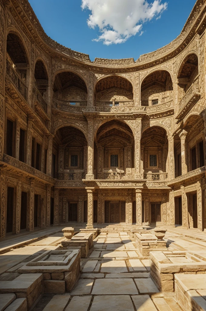 ((best quality)), ((masterpiece)), (detailed), 1000 rooms carved out of stones
