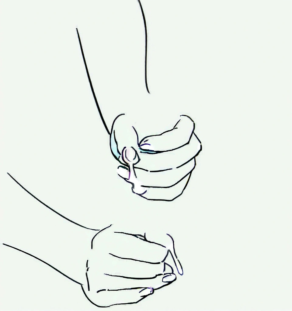 the two palms of a woman squeezing cow's milk