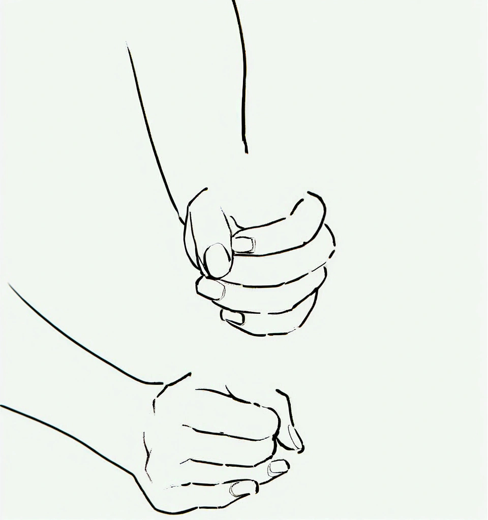 the two palms of a woman squeezing cow's milk