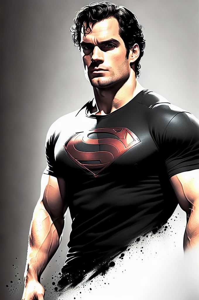 Portrait of a Henry Cavill by Greg Rutkowski, wearing black t-shirt, highly detailed portrait, digital painting, artstation, concept art, smooth, sharp foccus ilustration, Artstation HQ.