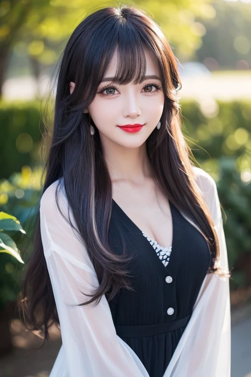 (((A real beauty))), RAW Photos, Black Hair、folder、Round eyes、False eyelashes、Straight Hair, Wavy Hair、correct、Crimson lipstick、Striped Hair、Brown Hair、Blue Hair、(Gradient Hair)、Asymmetrical Hair、Hair behind the ear、Crossed bangs、Long Hair、((お尻までLong Hair))、Long Hair、Straight bangs、Smooth, silky hair、Hair up on one side、とんでもなくLong Hair、Light brown eyes、Ring Eye、Round eyes、Wicked Smile、A light smile、Cast a Shadow、(Extraordinary presence)、Atmospheric perspective、Backlight、Exposure、Lens flare、、最high quality、超High resolution、超High resolution、Very realistic, masterpiece、correct、Textured skin、high quality、最high quality、Awards、32k, 髪のfolder、Cunning、A light smile、Shy laugh、Redness in the ears、correct、Subjective、Shine、360° View、Very detailed、超High resolution、解剖学的にcorrect、masterpiece、Emphasize the chest、High resolution、High detail、Long eyelashes、A slight blush、Compensate, (((Full Body Shot)))、(Shot from above)、Captivating pose、Shooting from a distance、Various angles of view、Sony FE GM