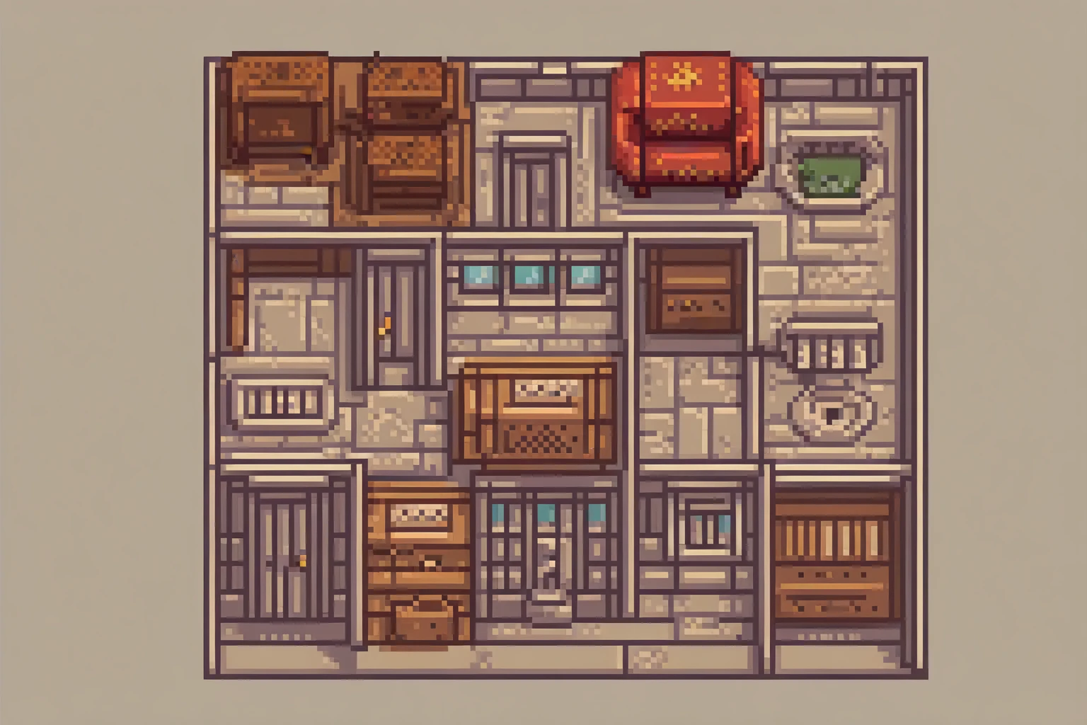 soviet panel house, post soviet district, pixel art, isometric