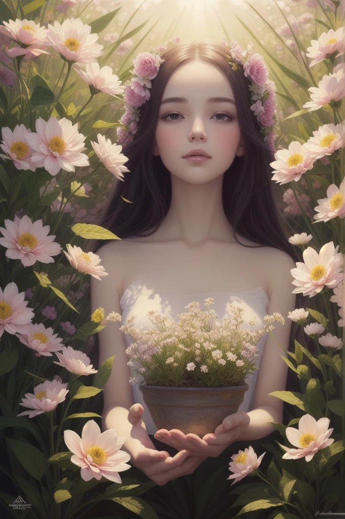 (Illustration:1.3) beautiful planet earth with flowers and plants sprouting spring day (by Artist Anna Dittman:1), (((masterpiece))), (((best quality))), ((ultra-detailed)),(detailed light),((an extremely delicate and beautiful)),
