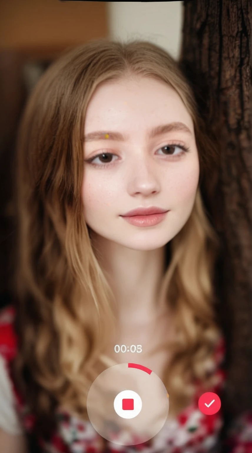 girl with blonde hair ,pale skin,big brown eyes