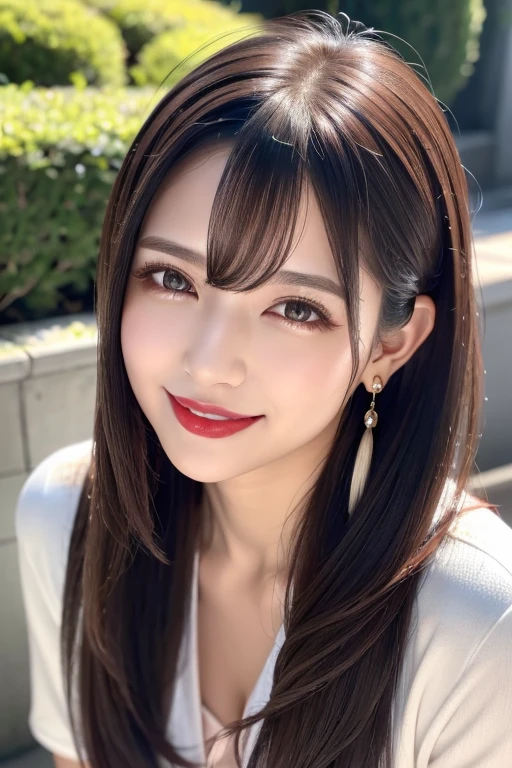 (((A real beauty))), RAW Photos, Black Hair、folder、Round eyes、False eyelashes、Straight Hair, Wavy Hair、correct、Crimson lipstick、Striped Hair、Brown Hair、Blue Hair、(Gradient Hair)、Asymmetrical Hair、Hair behind the ear、Crossed bangs、Long Hair、((お尻までLong Hair))、Long Hair、Straight bangs、Smooth, silky hair、Hair up on one side、とんでもなくLong Hair、Light brown eyes、Ring Eye、Round eyes、Wicked Smile、A light smile、Cast a Shadow、(Extraordinary presence)、Atmospheric perspective、Backlight、Exposure、Lens flare、、最high quality、超High resolution、超High resolution、Very realistic, masterpiece、correct、Textured skin、high quality、最high quality、Awards、32k, 髪のfolder、Cunning、A light smile、Shy laugh、Redness in the ears、correct、Subjective、Shine、360° View、Very detailed、超High resolution、解剖学的にcorrect、masterpiece、Emphasize the chest、High resolution、High detail、Long eyelashes、A slight blush、Compensate, (((Full Body Shot)))、（Shot from above）、Captivating pose、Shooting from a distance、Various angles of view、Sony FE GM