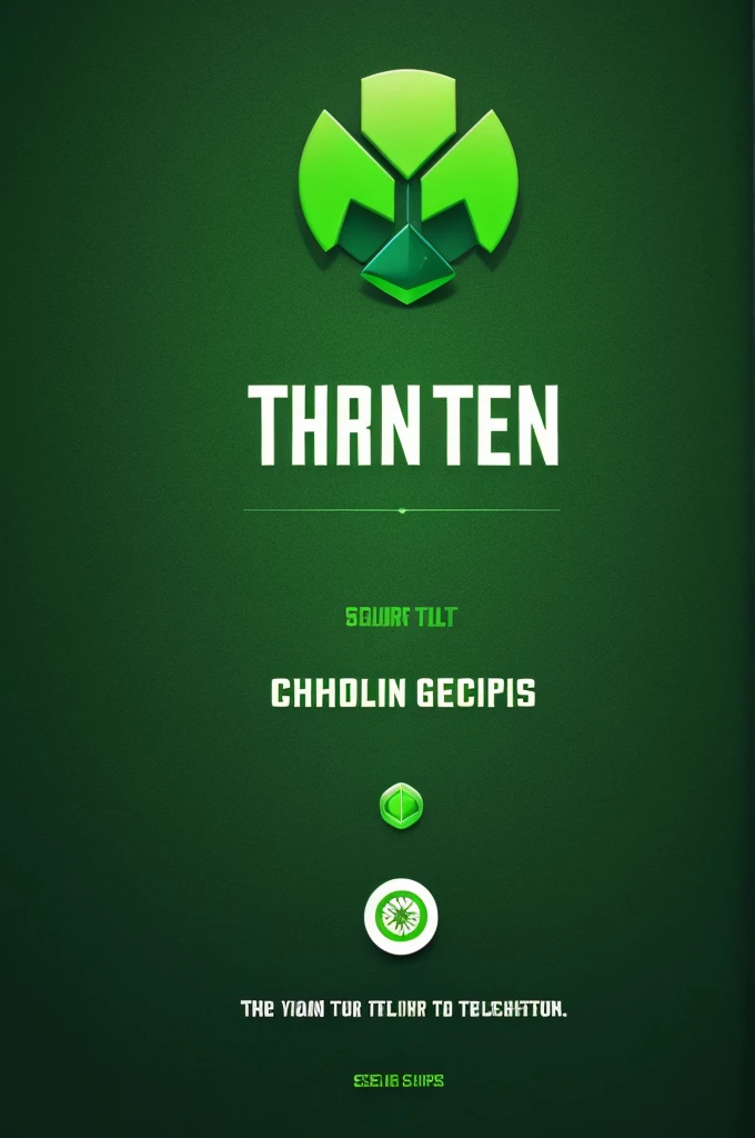 Technological green chip background and status world text