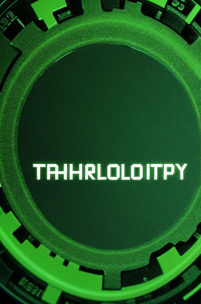 Technological green chip background and status world text