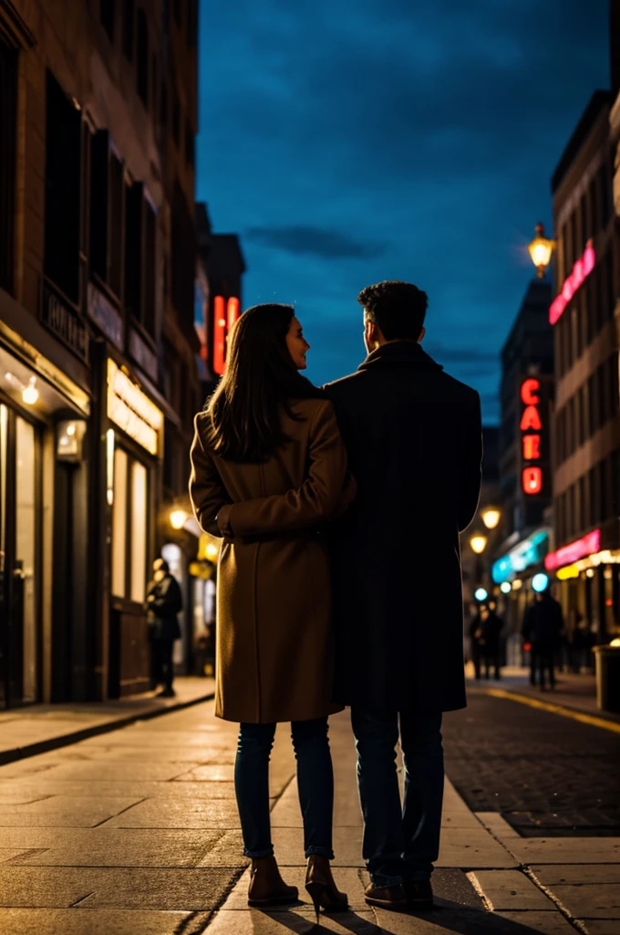 a couple watching city lights