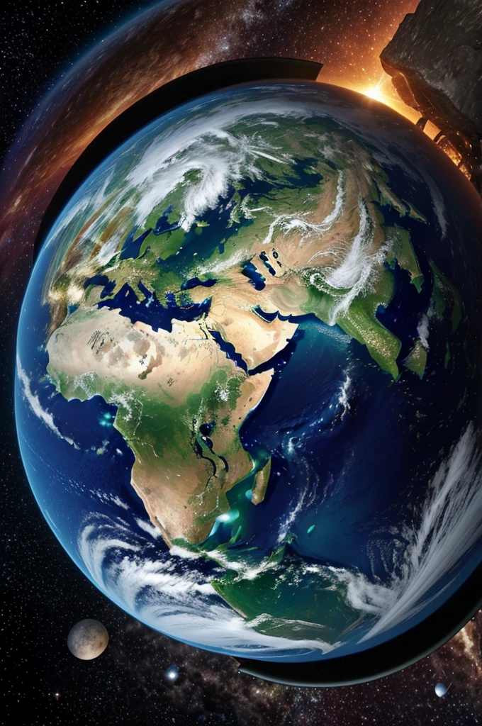 high-quality image of the Earth, such as from space, a globe, or a scenic landscape.Make sure the text stands out against the background. Use bold, readable fonts."Exploring Earth's Wonders" or "Saving Our Planet".Incorporate icons like globes, trees, or recycling symbols to visually represent the theme.
