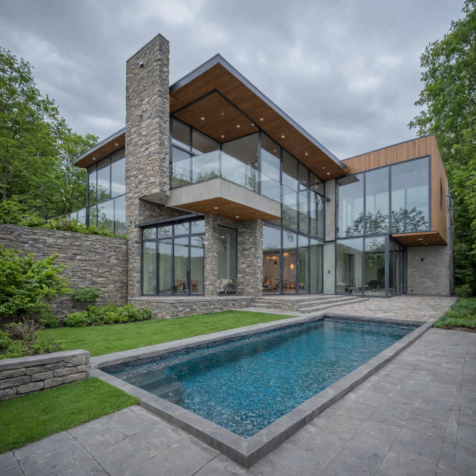Raw photo,Masterpiece, high quality, best quality, authentic, super detail,
exterior, outdoors, house style modern on the street, glass windows, pavement, trees, sky, cloud, (daylight:1.1), gray wall, stone wall, garden