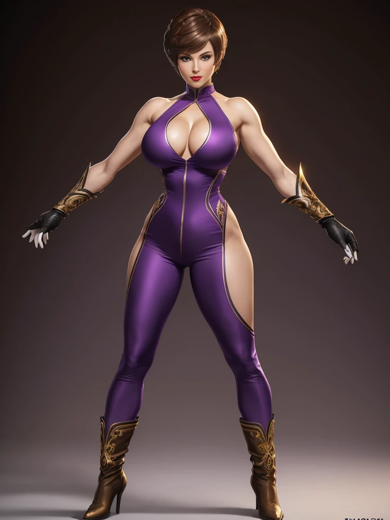 (extremely detailed, masterpiece, best quality), Fusion of Poison (street fighter) and Rose Monroe (actress, perfect legs and hands, realistic.