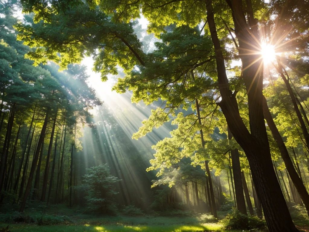 Photo style Real Sunlight filtering through the trees Beauty