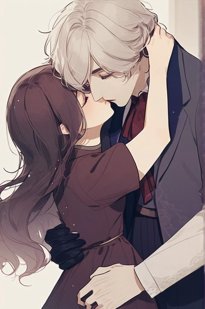 ((Лучшее качество)), ((шедевр)), (подробный), He picks her up in his arms and kisses her