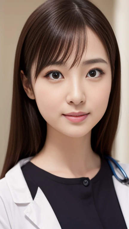 born, 8K, photo-realistic, highest quality, shape, detailed face, High resolution, 8K wallpaper, perfect dinamic shape, 1 girl, beautiful and detailed eyes, (White nurse attire:1.2), bob hair, natural color lip, random sexy pose,smile,20-year-old, big breasts、cleavage, Hospital Rooms,