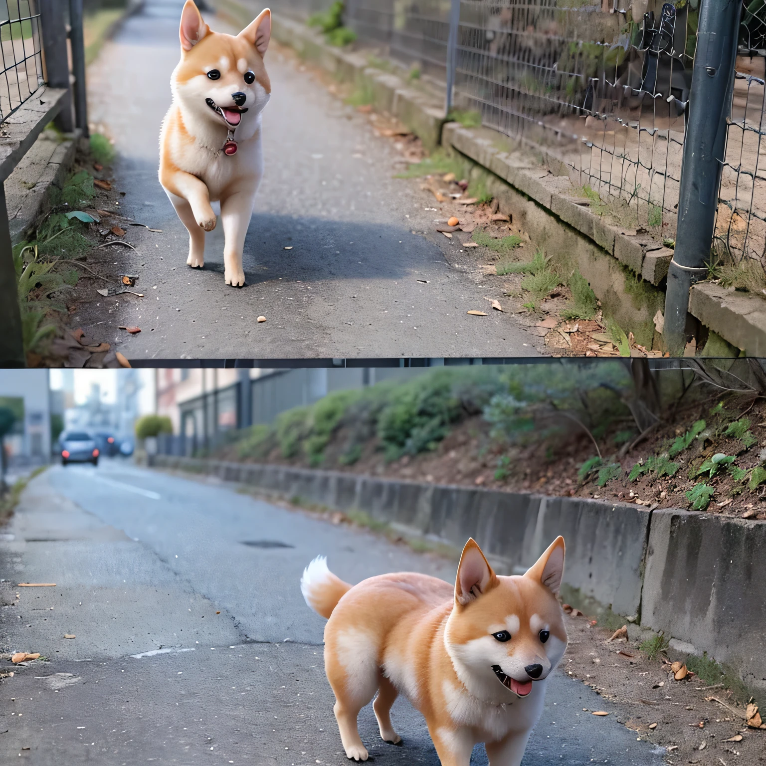 
Shiba Inu girl Chibi cute girl Walking the dog Playing together