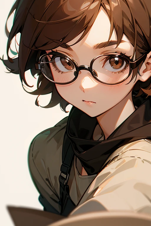 A girl, brown short hair, brown eyes, she is wearing glasses closed her YouTube channel