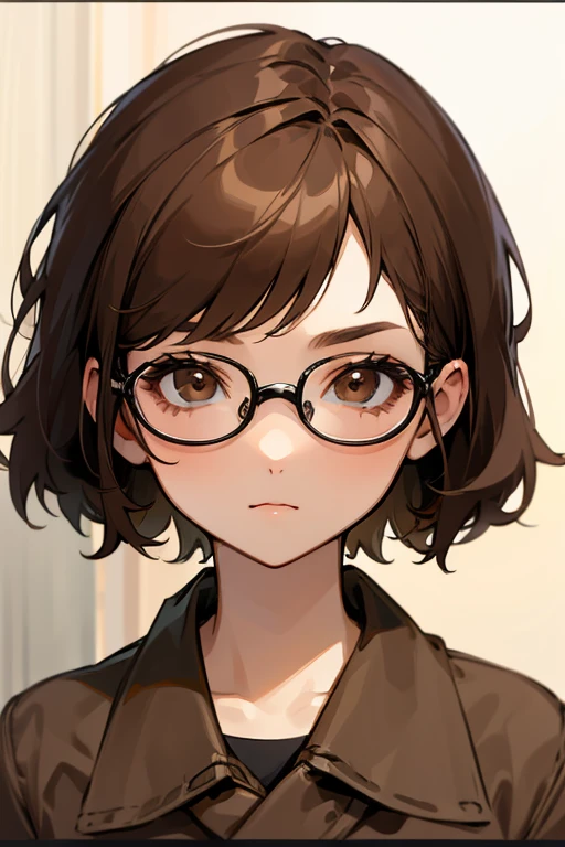 A girl, brown short  hair, brown eyes, she is wearing glasses closed her YouTube channel