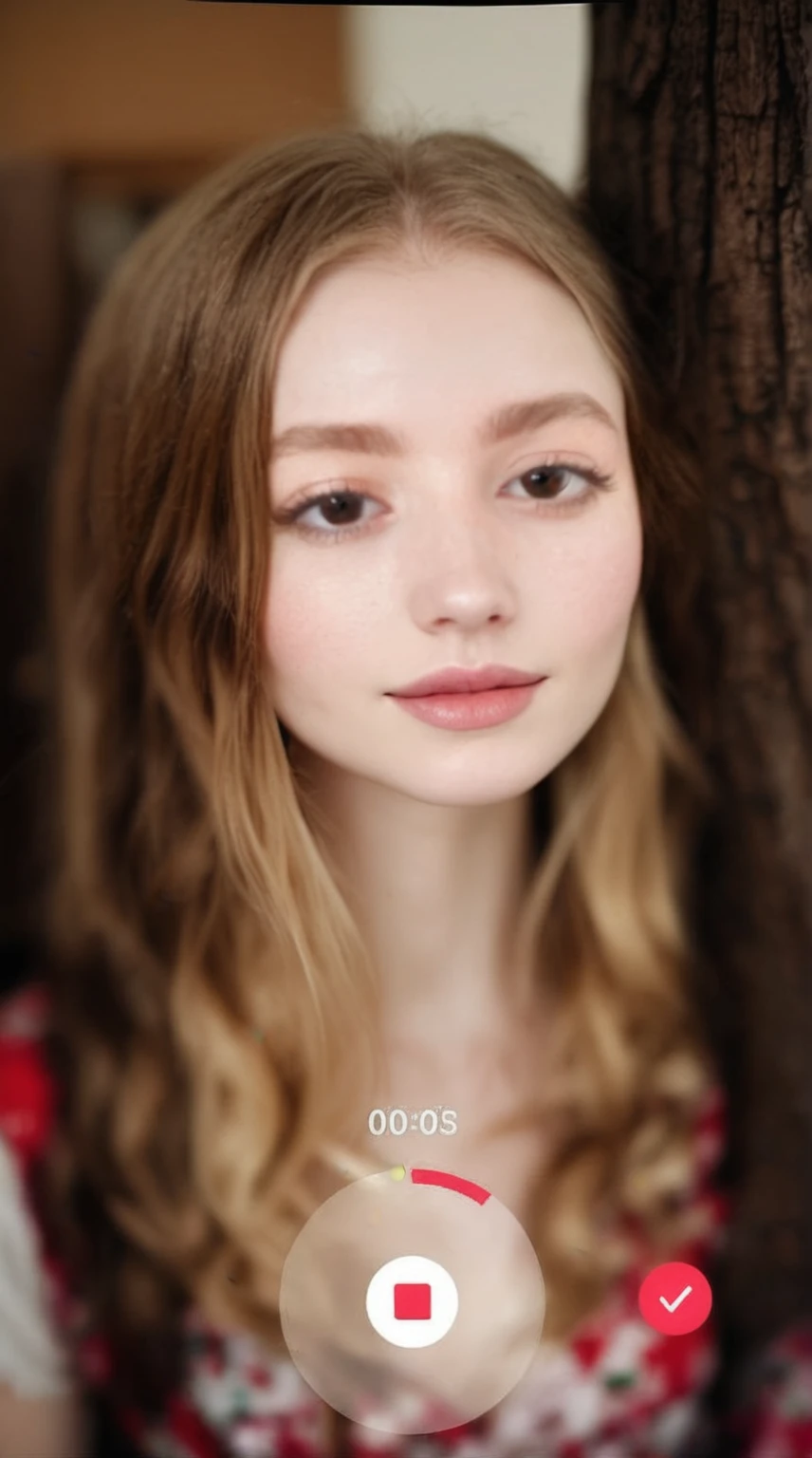 girl with blonde shiny long hair, big brown eyes ,pale glowy realistic human skin with texture