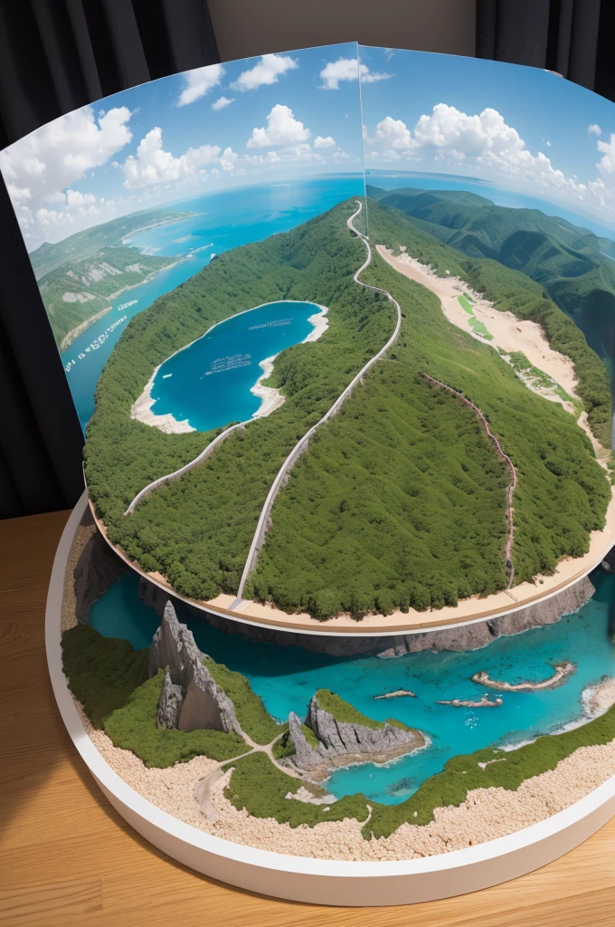 a school model that represents the interaction between atmosphere, hydrosphere e biosphere, highlighting how erosion processes, Sedimentation and sea level changes have shaped the Earth's surface and influenced ecosystems
