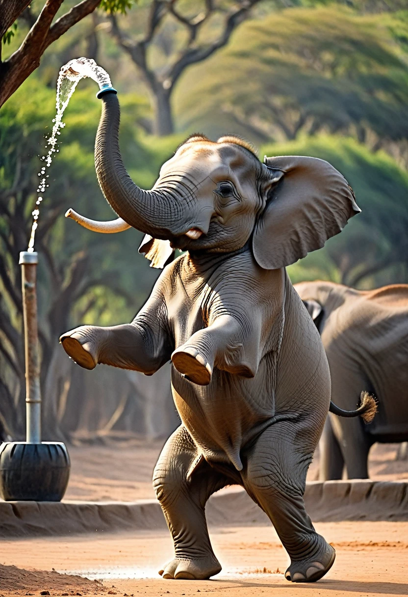 an elephant dancing with tap