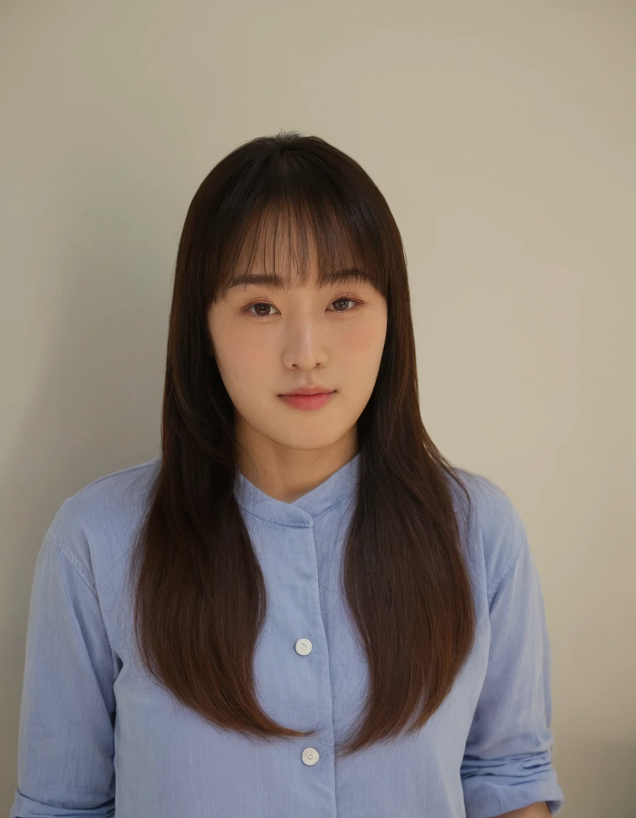 est Quality, 8k, Masterpiece, (Portrait: 1.3), (photo realistic:1.4), (hyper realistic:1.4), Sharp Focus, looking at viewer, (smoother lighting:1.1), (increase cinematic lighting quality:0.9), realistic lighting, backlighting, light on face, ray trace, (brightening light:1.2), (Increase quality:1.4), sharp detail, (best quality real texture skin:1.4), finely detailed eyes, black_eyes, finely detailed face, 25 year old Korean woman, (white sweater1.4), (Create an image maintaining the original base model hairstyle:1.5)