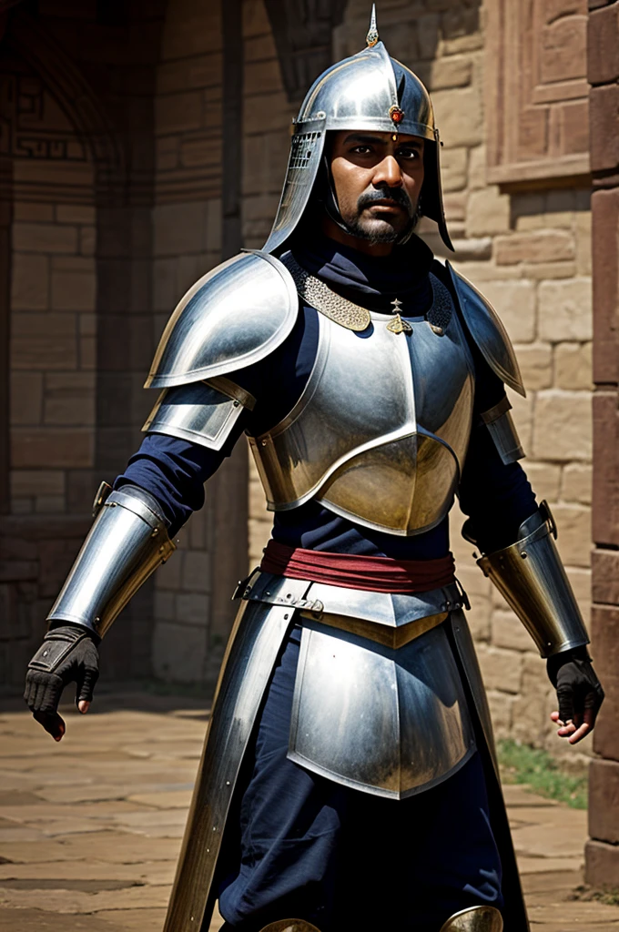 Create a highly realistic image of a Mediaeval Indian knight