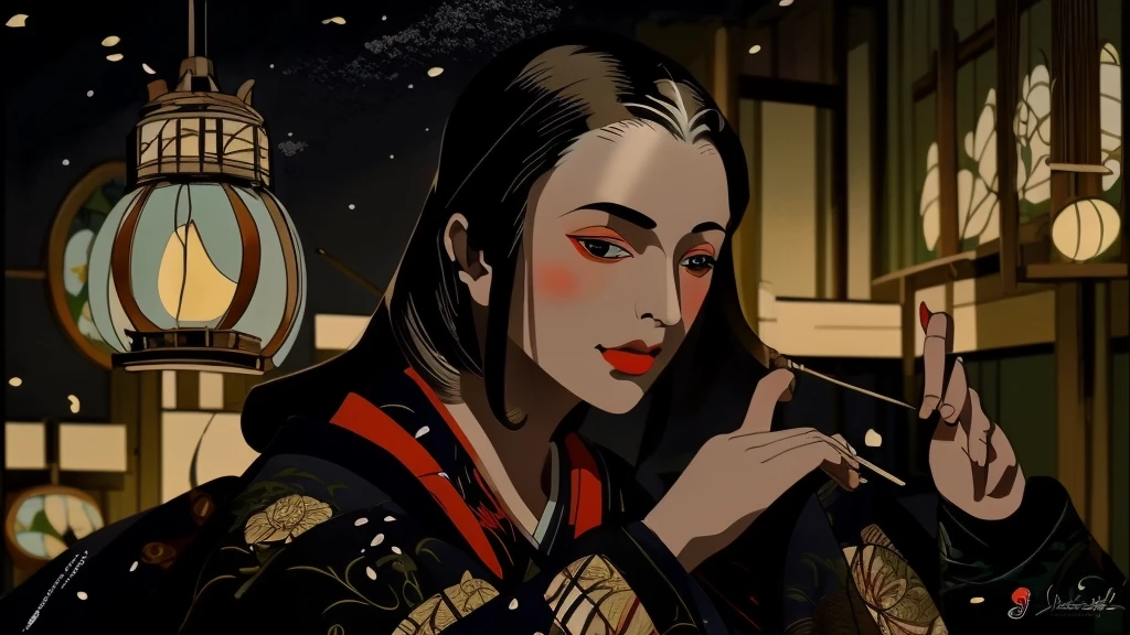 masterpiece, best quality, ukiyo-e:1.2, in sharaku style, a beautiful 20s russian model, ultra detailed face