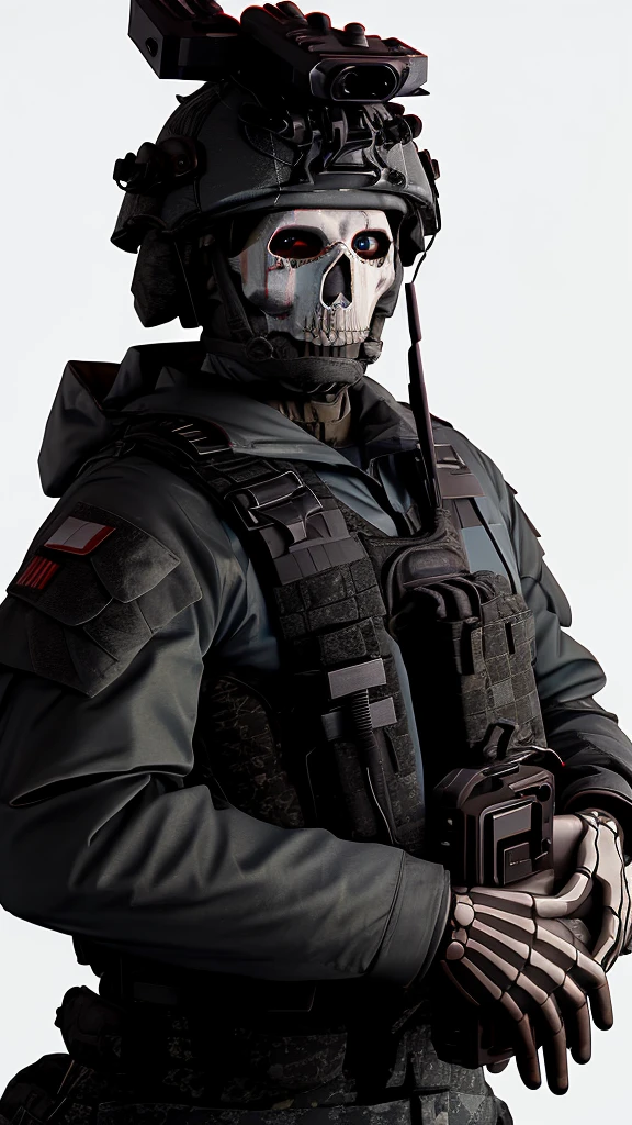 soldier, ghost, looking at the camera
