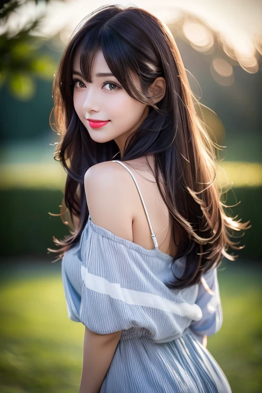 (((A real beauty))), RAW Photos, Black Hair、folder、Round eyes、False eyelashes、Straight Hair, Wavy Hair、correct、Crimson lipstick、Striped Hair、Brown Hair、Blue Hair、(Gradient Hair)、Asymmetrical Hair、Hair behind the ear、Crossed bangs、Long Hair、((お尻までLong Hair))、Long Hair、Straight bangs、Smooth, silky hair、Hair up on one side、とんでもなくLong Hair、Light brown eyes、Ring Eye、Round eyes、Wicked Smile、A light smile、Cast a Shadow、(Extraordinary presence)、Atmospheric perspective、Backlight、Exposure、Lens flare、、最high quality、超High resolution、超High resolution、Very realistic, masterpiece、correct、Textured skin、high quality、最high quality、Awards、32k, 髪のfolder、Cunning、(Close your eyes and smile)、Shy laugh、Redness in the ears、correct、Subjective、Shine、360° View、Very detailed、超High resolution、解剖学的にcorrect、masterpiece、Emphasize the chest、High resolution、High detail、Long eyelashes、A slight blush、Compensate, (((Full Body Shot)))、(Hands on hips)、Captivating pose、Shooting from a distance、Various angles of view、Eye-Level 、Sony FE