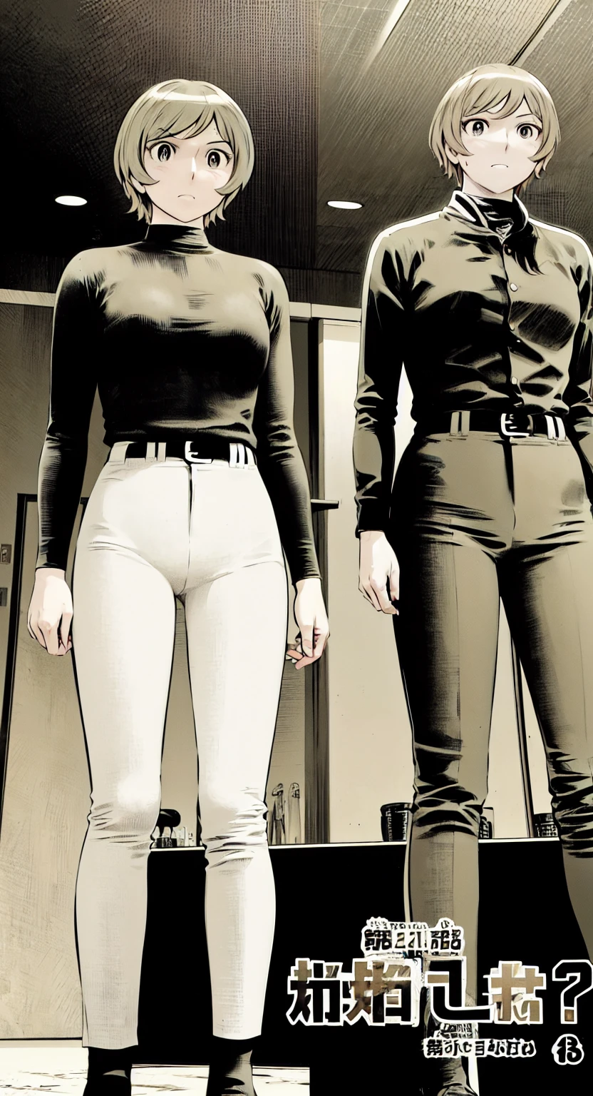 (野球uniform:1.2),
Blonde Hair, (short hair:1.2),Long sleeve, Black Shirt, turtleneck,White trousers、uniform、Black belt、((Illustration of people))、Big Boobs、
View Audience,, (Highest quality:1.3),One Girl, White pants、uniform、Outdoor、baseball ground、ground、soil、blue eyes、Tight black shirt、(masterpiece、Highest quality)、Highest quality, Ultra-high resolution, (((masterpiece))), alone, Sweat、Big eyes、Big Breasts、One Girl, Front view、Embarrassed face、Bronze colored hair、((short hair))、Stand up straight、Cowboy Shot
