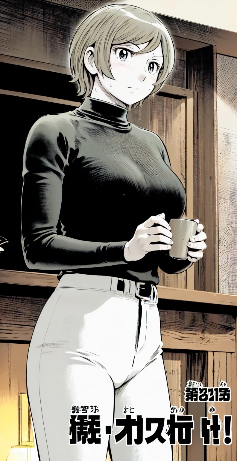 (野球uniform:1.2),
Blonde Hair, (short hair:1.2),Long sleeve, Black Shirt, turtleneck,White trousers、uniform、Black belt、((Illustration of people))、Big 、
View Audience,, (Highest quality:1.3),One Girl, White pants、uniform、indoor、baseball 、White wall、blue eyes、Tight black shirt、(masterpiece、Highest quality)、Highest quality, Ultra-high resolution, (((masterpiece))), alone, Sweat、Big eyes、Big Breasts、One Girl, Front view、Embarrassed face、Bronze colored hair、((short hair))、Stand up straight、Cowboy Shot