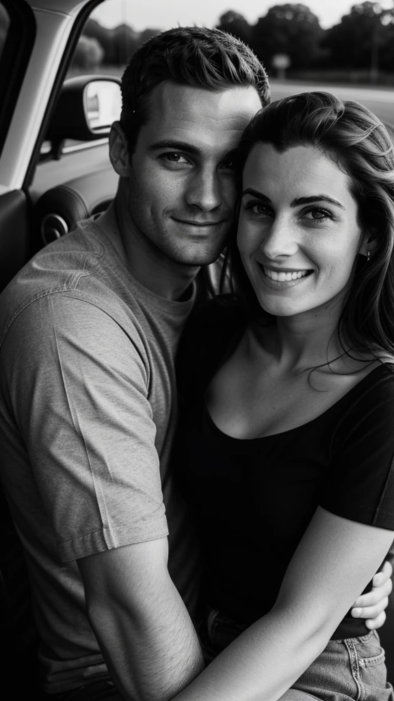 Couple,White people,Black and white photography,young