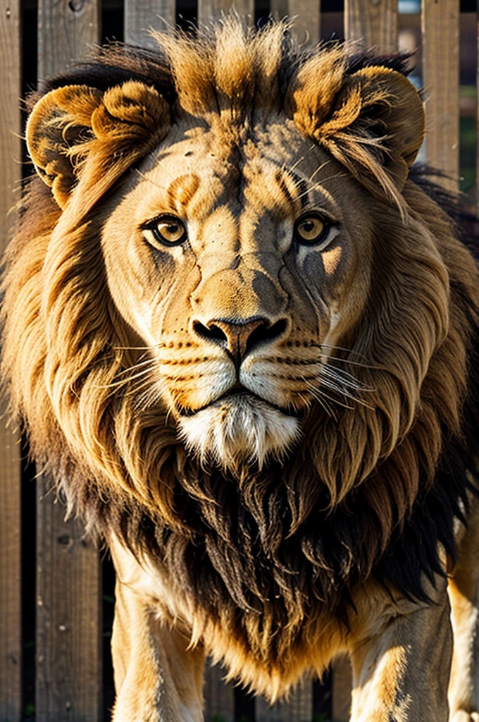 "Create an image of a lion from matchsticks."
