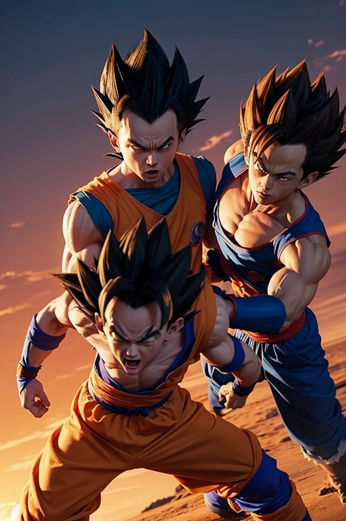 create goku vs vegeta fighting in dbz