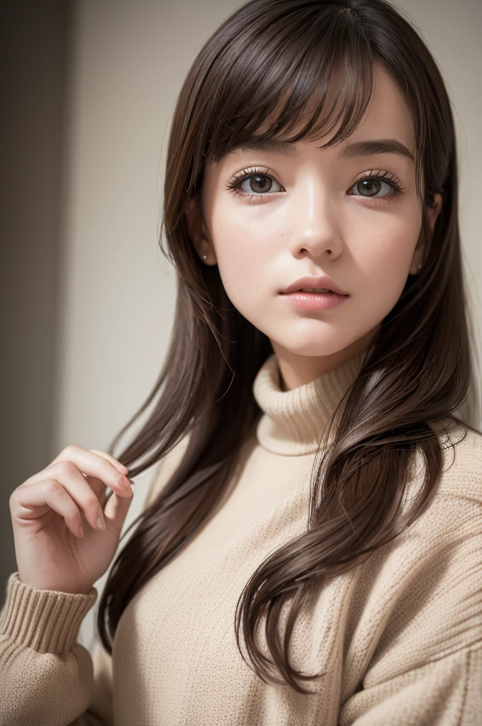((best qualityer)), ((work of art)), (detailded), 1 girl, ombro to ombro sweater,