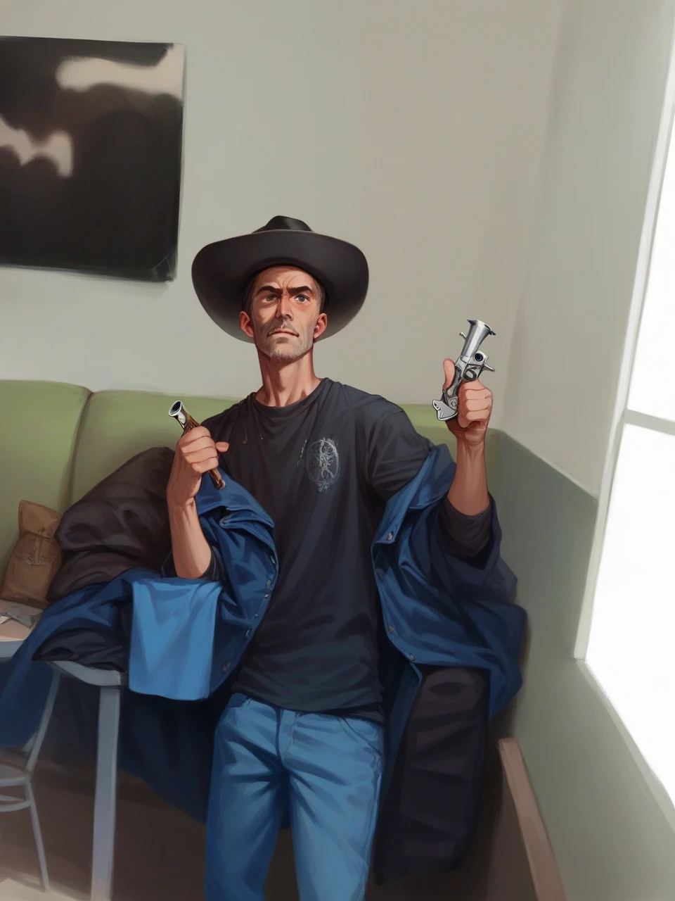 old west cowboy with revolver