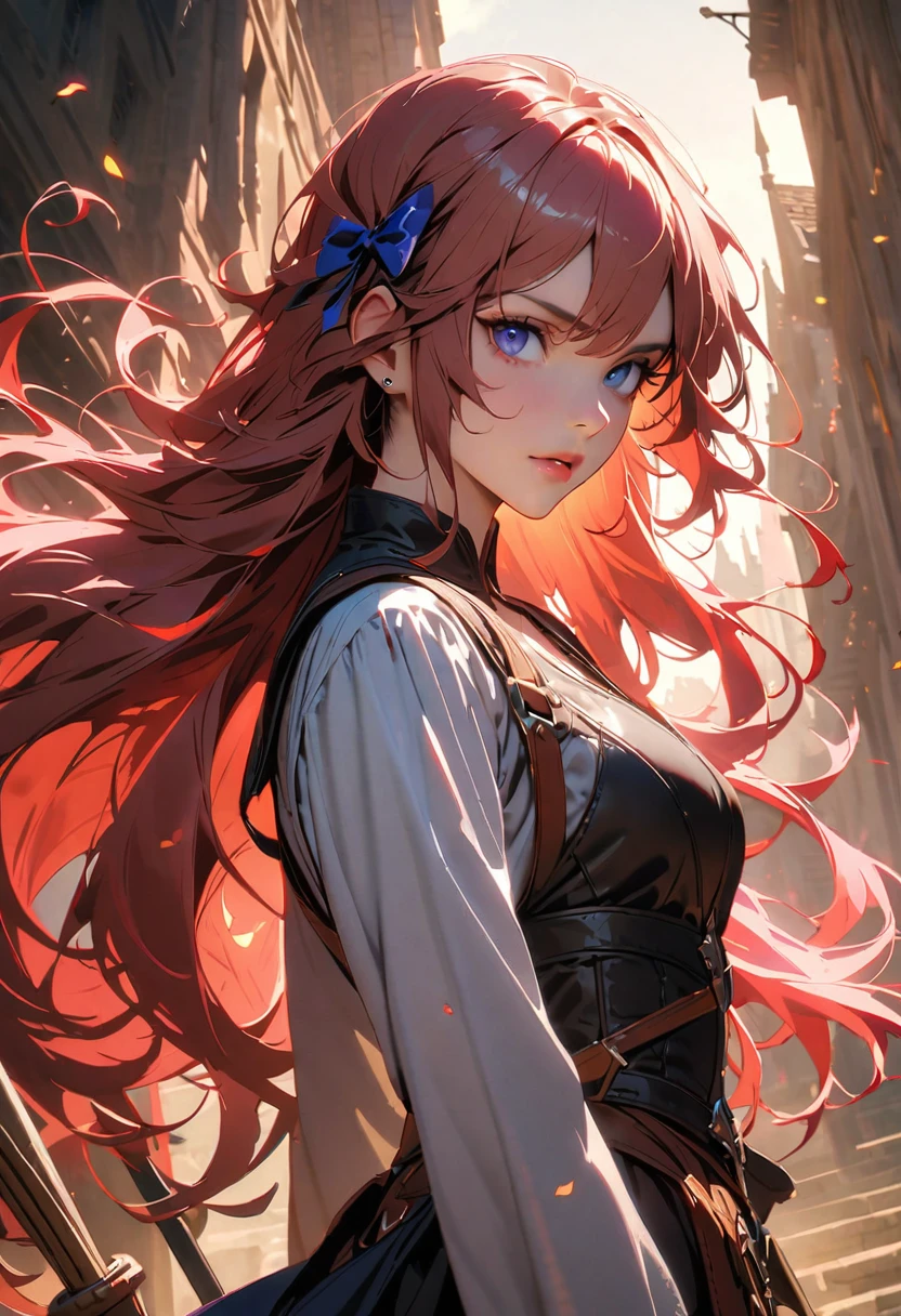 a high fantasy archer, elegant medieval archer, intricate dramatic archer pose, stunning detailed face, piercing eyes, beautiful flowing hair, ornate bow and quiver, dramatic lighting, rich fantasy colors, cinematic composition, masterpiece, ultra-detailed, photorealistic