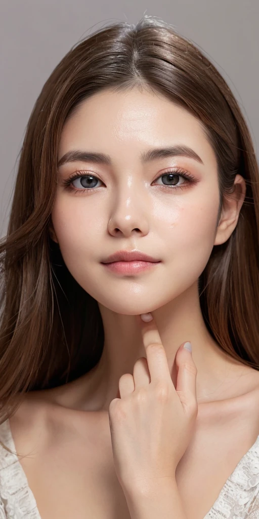(((One Woman、One Face:1.5)))16K、Photorealistic、Highest quality、masterpiece、Ultra-high resolution、RAW Photos、Realistic、Bright lighting、Face Light、Smooth Professional Lighting、looking at the camera、alone、Adult female、Beautiful woman、so beautiful、Realistic skin texture、Glowing Skin、Moisturized Skin、Realistic eye and facial details、Perfect Style、Model Body Type、Beautiful Eyes、Big eyes、Inconspicuous tear bags、slim、Big Breasts、Very good、Camel Toe、My nails aren't long、Very long hair、((Black Hair、black eye))、Looks happy、Beautiful hip line、Fantasy Dress、