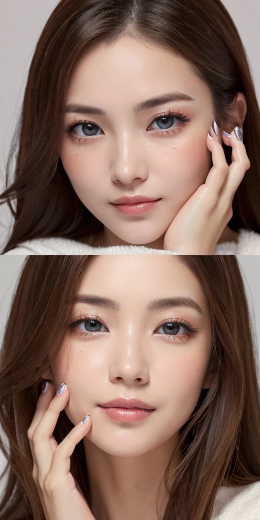 (((One Woman、One Face:1.5)))16K、Photorealistic、Highest quality、masterpiece、Ultra-high resolution、RAW Photos、Realistic、Bright lighting、Face Light、Smooth Professional Lighting、looking at the camera、alone、Adult female、Beautiful woman、so beautiful、Realistic skin texture、Glowing Skin、Moisturized Skin、Realistic eye and facial details、Perfect Style、Model Body Type、Beautiful Eyes、Big eyes、Inconspicuous tear bags、slim、Big Breasts、Very good、Camel Toe、My nails aren&#39;t long、Very long hair、((Black Hair、black eye))、Looks happy、Beautiful hip line、Fantasy Dress、