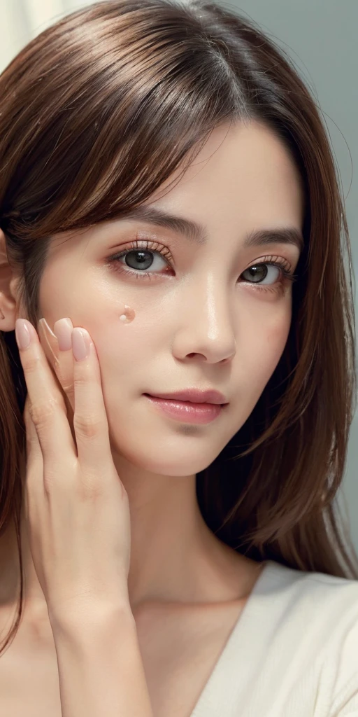 (((One Woman、One Face:1.5)))16K、Photorealistic、Highest quality、masterpiece、Ultra-high resolution、RAW Photos、Realistic、Bright lighting、Face Light、Smooth Professional Lighting、looking at the camera、alone、Adult female、Beautiful woman、so beautiful、Realistic skin texture、Glowing Skin、Moisturized Skin、Realistic eye and facial details、Perfect Style、Model Body Type、Beautiful Eyes、Big eyes、Inconspicuous tear bags、slim、Big Breasts、Very good、Camel Toe、My nails aren't long、Very long hair、((Black Hair、black eye))、Looks happy、Beautiful hip line、Fantasy Dress、