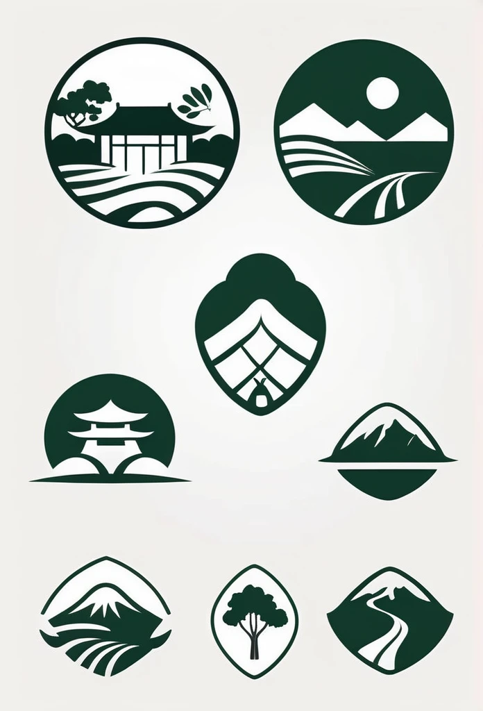 Logos of fashionable Japanese farms and landscaping companies
garden
Pretty cool
chic and modern design
monotone
with rich greenery
The background is white
