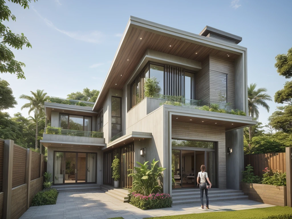 ((best quality)), ((masterpiece)), (detailed), perfect face, ((Masterpiece)), (best quality), (ultras Realistic), 8k, Raw photo, a rendering of a modern house with vietnamese roof anh brick yard , realistic garden, contemporary house, exterior design, wide establishing shot, modern house, in style of simplified realism, concept house, realistic building, front elevation view, wide angle exterior 2022, inter dimensional villa, building facing, sharp focus ilustration hq, modern style, realistic establishing shot, concept house, wide angle exterior 2022, precise architectural rendering, inter dimensional villa, award-winning render, front-view, mid-view, detailed rendering, architectural render, architecture render, modern house, architectural visualization, realistic architecture, insanely detailed rendering, exterior , trees landscape, sky wood paneled ceiling, a rendering of a modern house with a garden, precise architectural rendering, high quality rendering, award-winning render, professional render, beautiful 3 d rendering, beautiful rendering, architectural rendering, a photorealistic rendering, luxcore render, stunning render, an award winning digital render, beautiful rendered, high-quality render, architectural 3 d render, artistic render, a view of a garden with lots of flowers and plants, in a cottagecore flower garden, cottagecore flower garden, lush flowery outdoors, garden with flowers, flower garden summer morning, lots of plants and flowers, lush garden surroundings, lush chic garden, with a french garden, lush plants and flowers, home and garden, garden at home, homes and gardens, permaculture, with a garden, sustainable architecture, gardening, green house, homes and garden magazine, beautiful house on a forest path, vegetal architecture, a rendering of a modern house with a small balcony and a bancony , precise architectural rendering, modern house, contemporary house, concept house, street,
