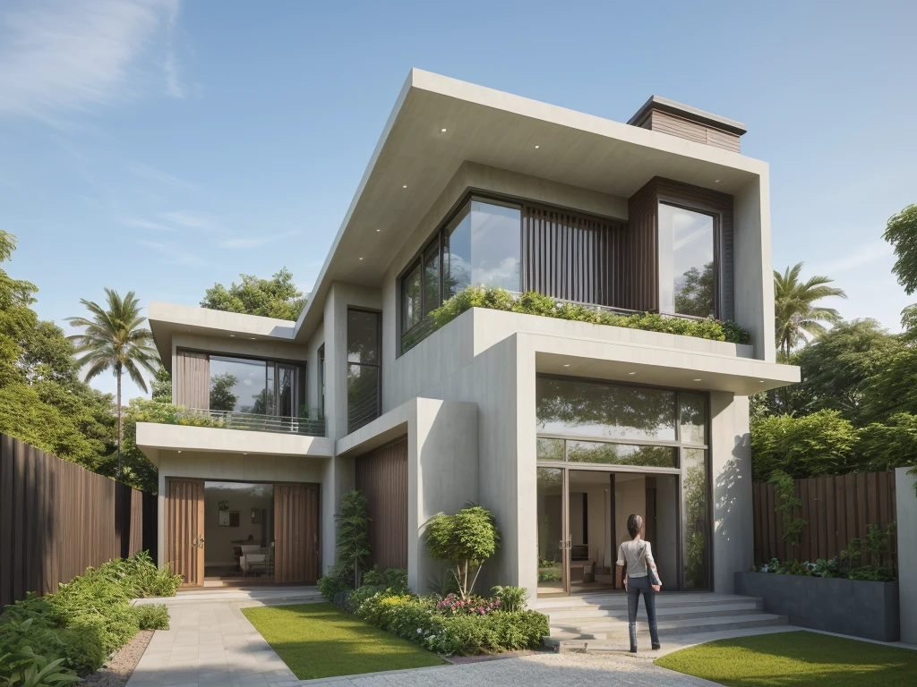 ((best quality)), ((masterpiece)), (detailed), perfect face, ((Masterpiece)), (best quality), (ultras Realistic), 8k, Raw photo, a rendering of a modern house with vietnamese roof anh brick yard , realistic garden, contemporary house, exterior design, wide establishing shot, modern house, in style of simplified realism, concept house, realistic building, front elevation view, wide angle exterior 2022, inter dimensional villa, building facing, sharp focus ilustration hq, modern style, realistic establishing shot, concept house, wide angle exterior 2022, precise architectural rendering, inter dimensional villa, award-winning render, front-view, mid-view, detailed rendering, architectural render, architecture render, modern house, architectural visualization, realistic architecture, insanely detailed rendering, exterior , trees landscape, sky wood paneled ceiling, a rendering of a modern house with a garden, precise architectural rendering, high quality rendering, award-winning render, professional render, beautiful 3 d rendering, beautiful rendering, architectural rendering, a photorealistic rendering, luxcore render, stunning render, an award winning digital render, beautiful rendered, high-quality render, architectural 3 d render, artistic render, a view of a garden with lots of flowers and plants, in a cottagecore flower garden, cottagecore flower garden, lush flowery outdoors, garden with flowers, flower garden summer morning, lots of plants and flowers, lush garden surroundings, lush chic garden, with a french garden, lush plants and flowers, home and garden, garden at home, homes and gardens, permaculture, with a garden, sustainable architecture, gardening, green house, homes and garden magazine, beautiful house on a forest path, vegetal architecture, a rendering of a modern house with a small balcony and a bancony , precise architectural rendering, modern house, contemporary house, concept house, street,