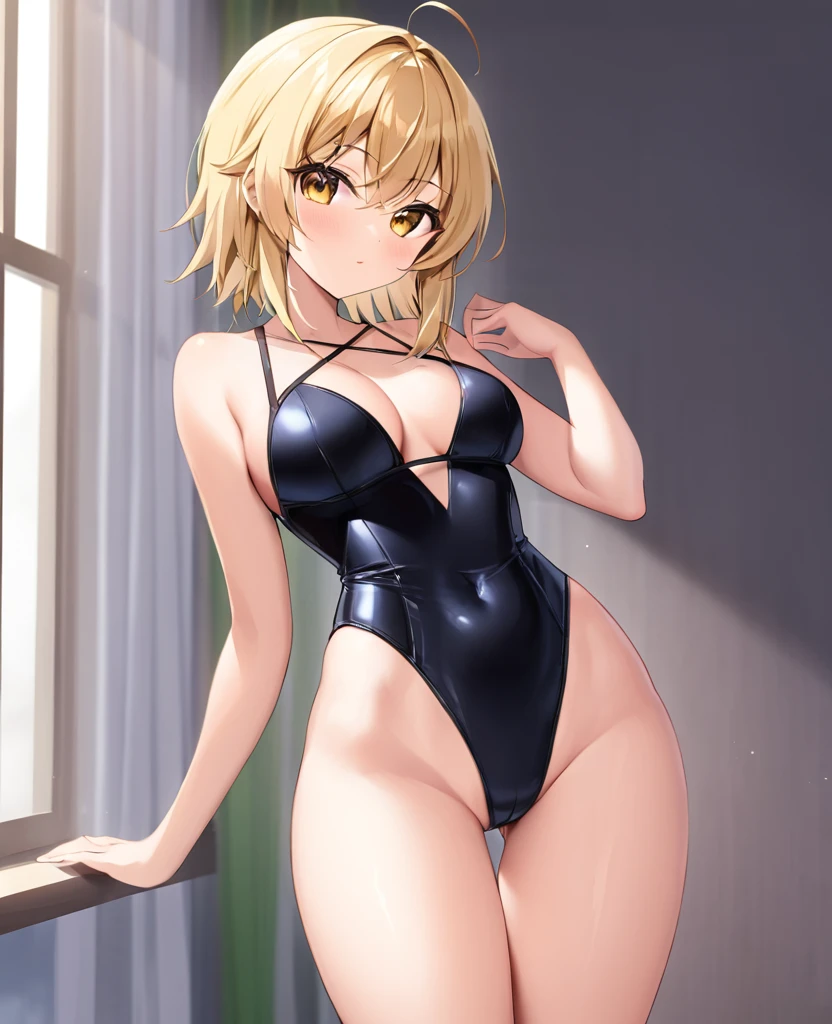 In a swimsuit girl, One girl, Blond,sexy,