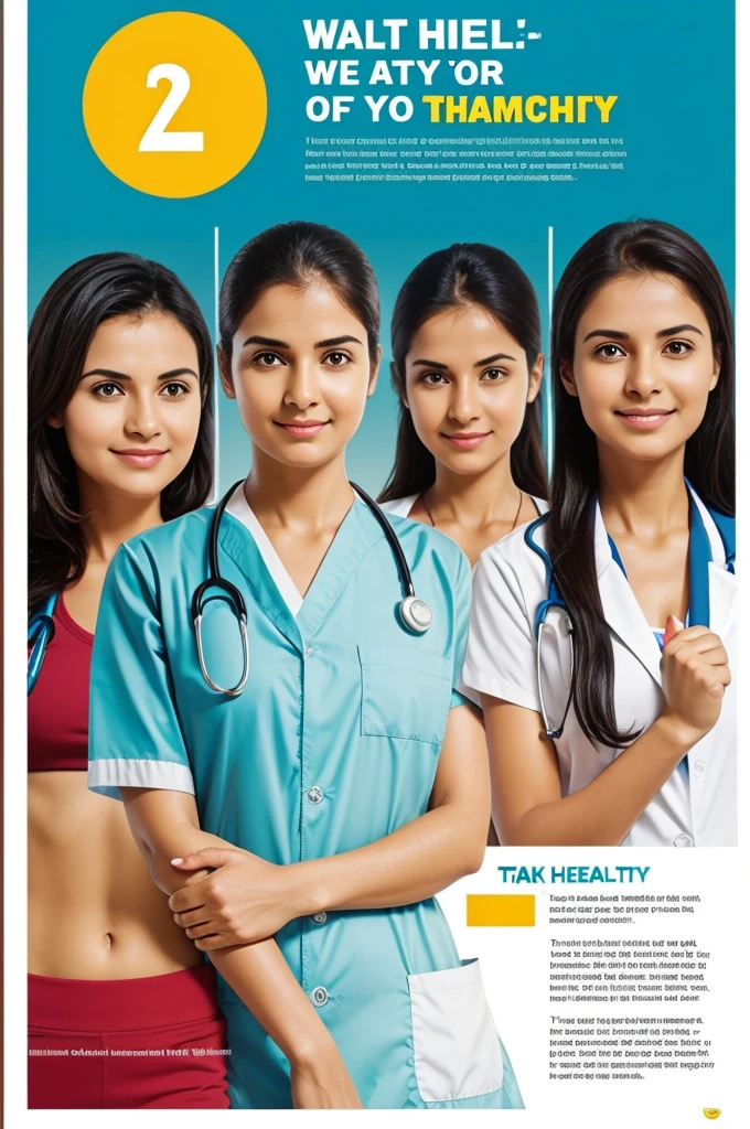 a poster with title "Take care of your family, watch your health".
Health tips
1. Drink water
2. Eat healthy
3. Getting sunlight
4. Exercise
5. Medical checkup